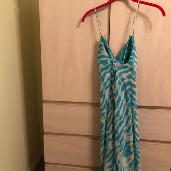 New Guess Turquoise Blue Dress w/ Adjustable Spaghetti Straps - Picture 2 of 4